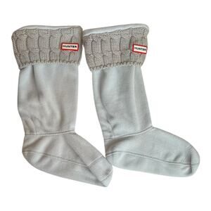 HUNTER 6 Stitch Cable Boot Sock in Gray Size Large